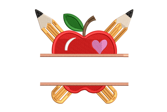 Apple and Pencils Split Monogram