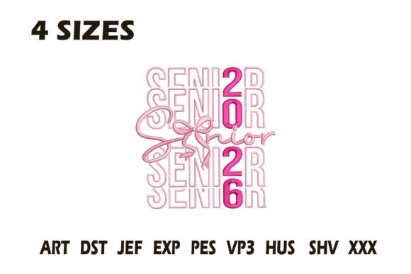 Senior 2026 Pink Bow Embroidery